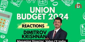 Union Budget 2024 | Reaction from Dimitrov Krishnan, MD, Volvo CE India Union Budget 2024 | Budget Reactions